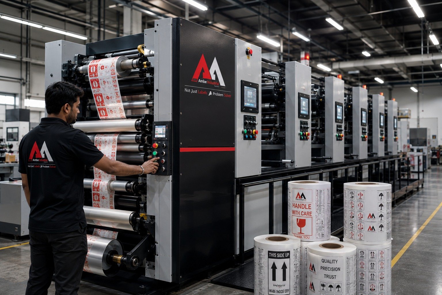 Ambe Industrial label manufacturing facility